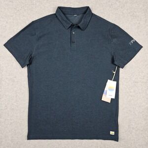 Vuori (Men's Large) Navy Heather Strato Tech Polo Performance Golf Shirt V188
